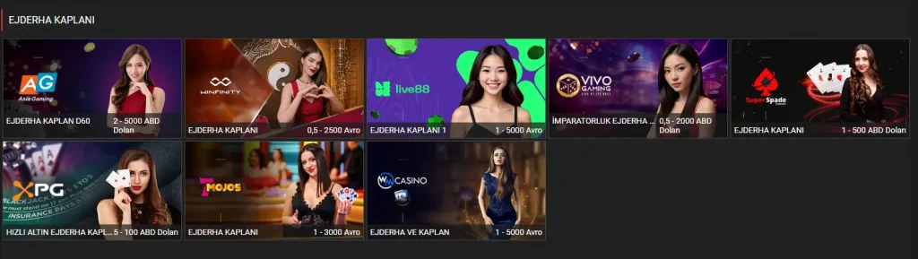 Megapari Türkiye Canlı Casino'nun Görüntüsü