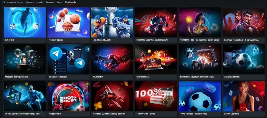 Megapari Türkiye Casino Bonusları Görüntüsü