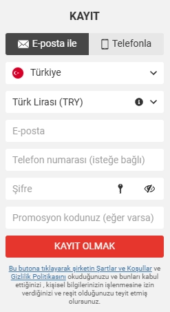 Megapari Türkiye Casino Mobil Kaydının Görüntüsü